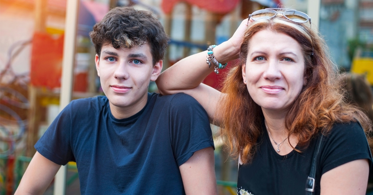 mother and teenage son